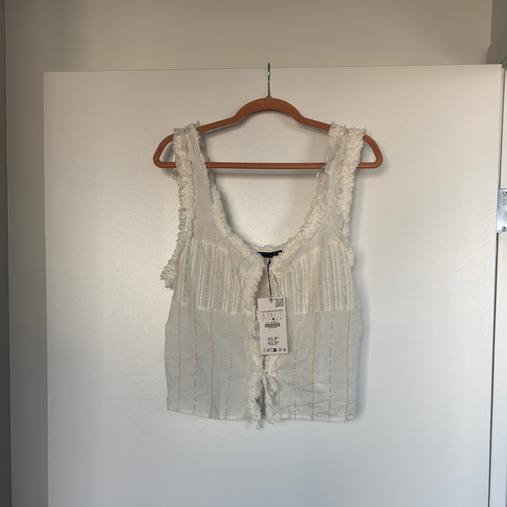 Cream Tie-Up Top